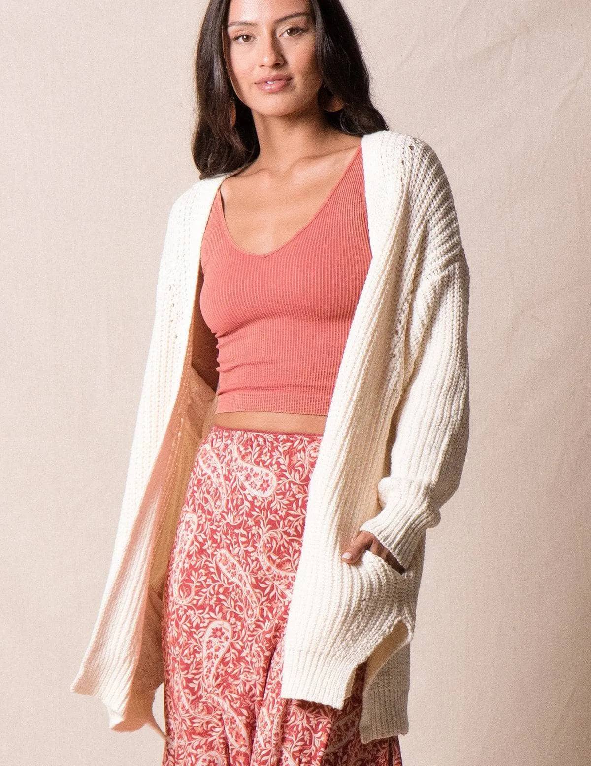 Chesney Sweater Wrap - Cream