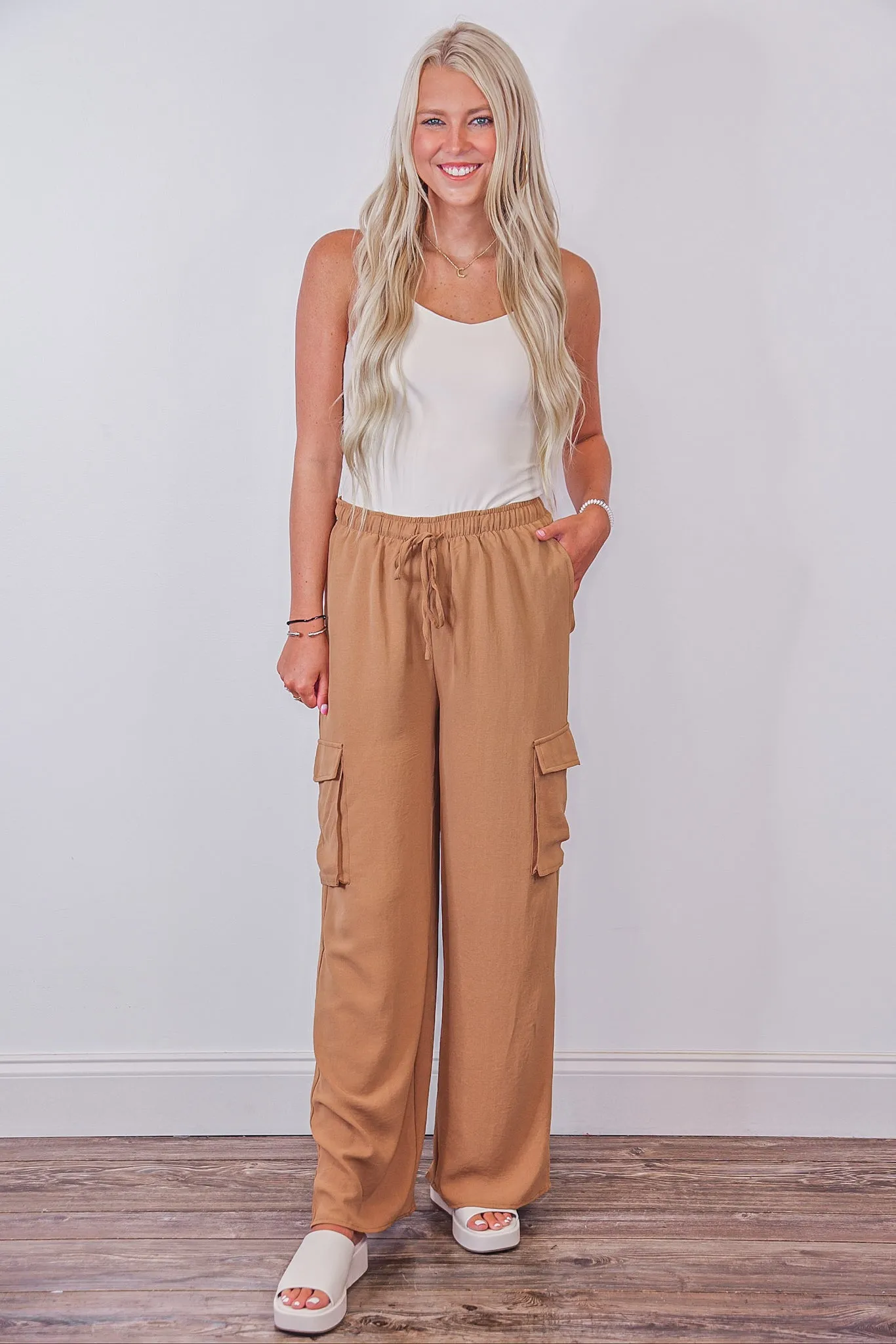 Chic Comfort Taupe Cargo Pants