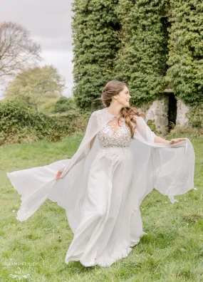 Chiffon Bridal Cape (#MAEVE)