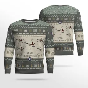 Cirrus Vision SF50_Aircraft Ugly Sweater, Ugly Sweater Christmas Shirt for Men Dad Veteran