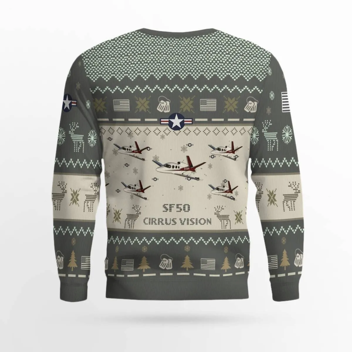 Cirrus Vision SF50_Aircraft Ugly Sweater, Ugly Sweater Christmas Shirt for Men Dad Veteran