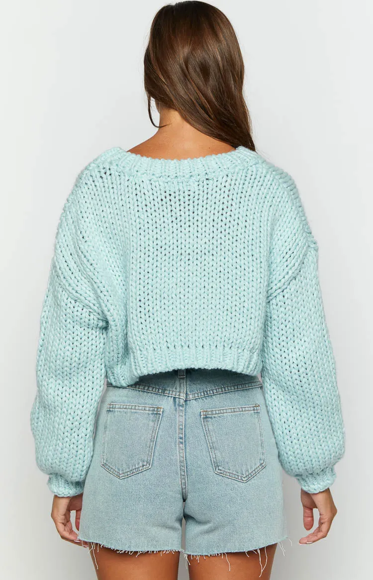 Cloudy Cloud Blue Knit Sweater