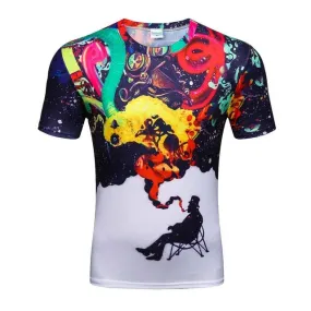 Colorful 3D Printed High Quality Tees #smoke