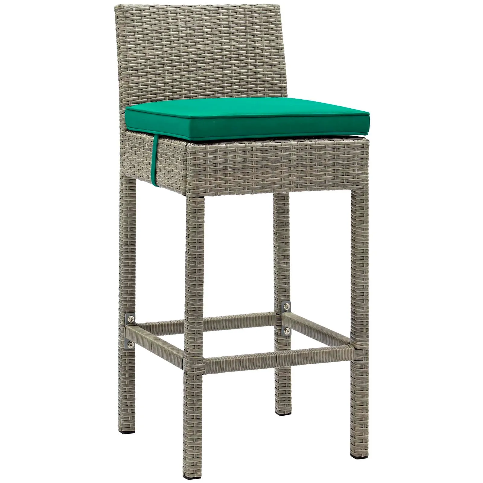 Conduit Bar Stool Outdoor Patio Wicker Rattan Set of 2