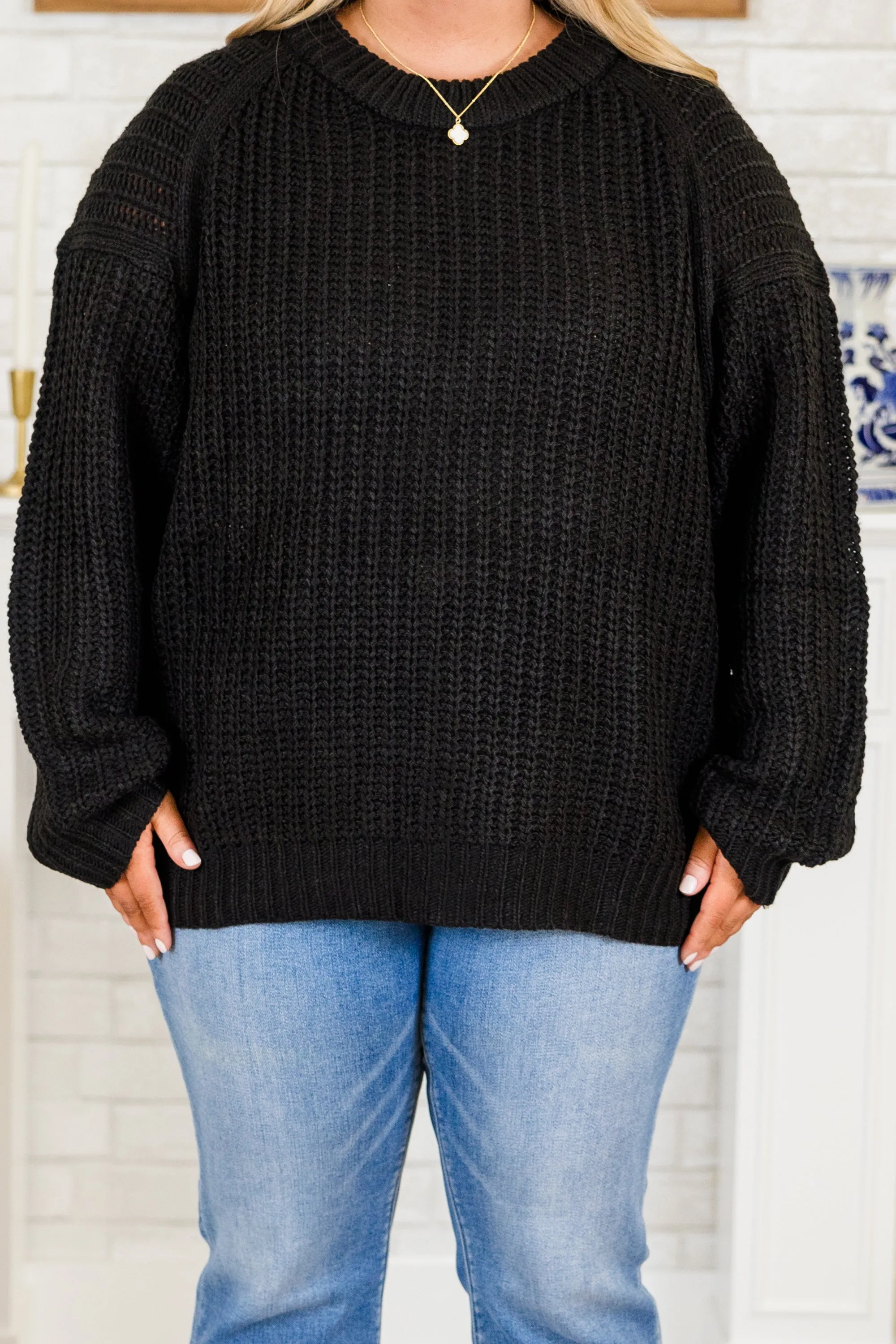 Cozy Cabin Sweater, Black