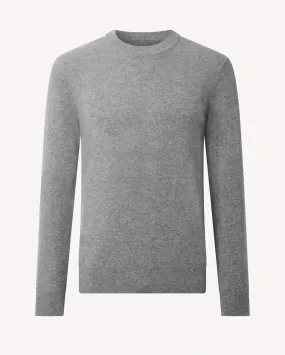 Crew Neck Marl Grey Cashmere Jumper