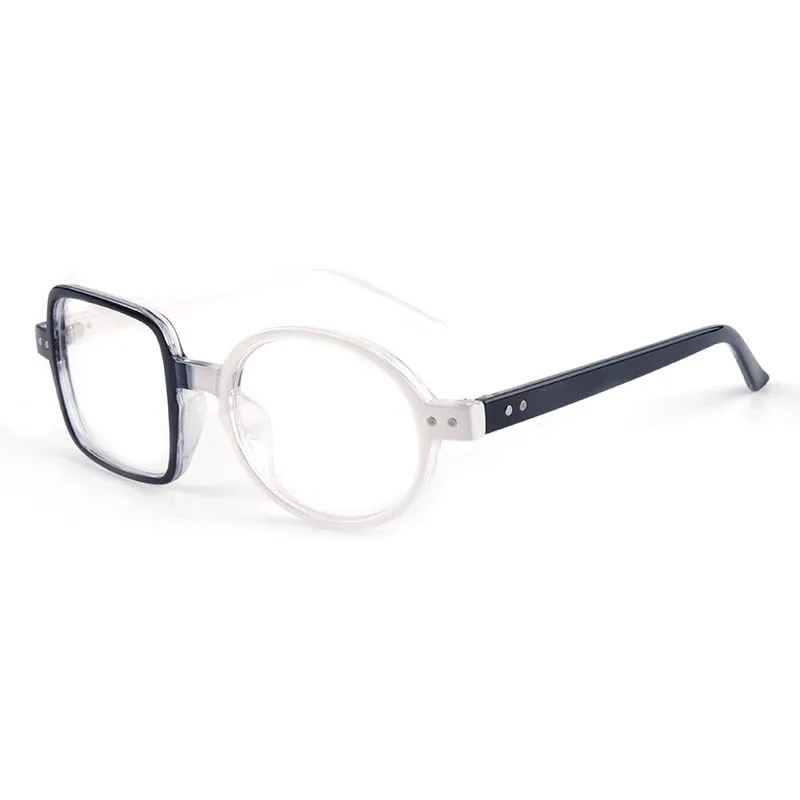 Cubojue Unisex Eyeglasses Ultra-light Frame One Round One Square