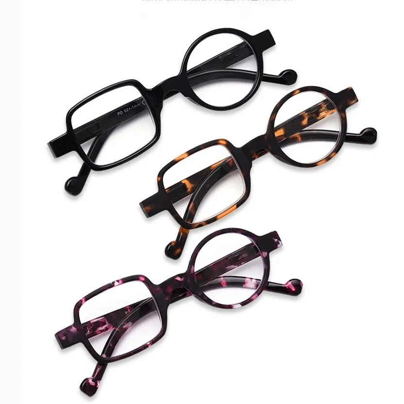 Cubojue Unisex Eyeglasses Ultra-light Frame One Round One Square