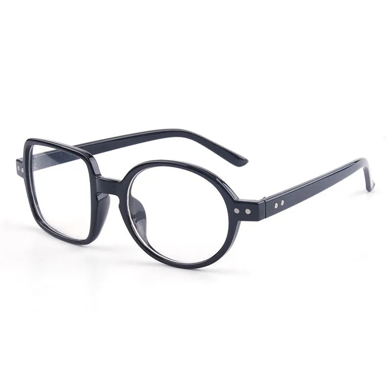 Cubojue Unisex Eyeglasses Ultra-light Frame One Round One Square