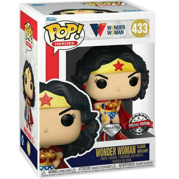 DC Heroes Pop! Vinyl Figure 80th Wonder Woman (Classic w/Cape Diamond) [433]