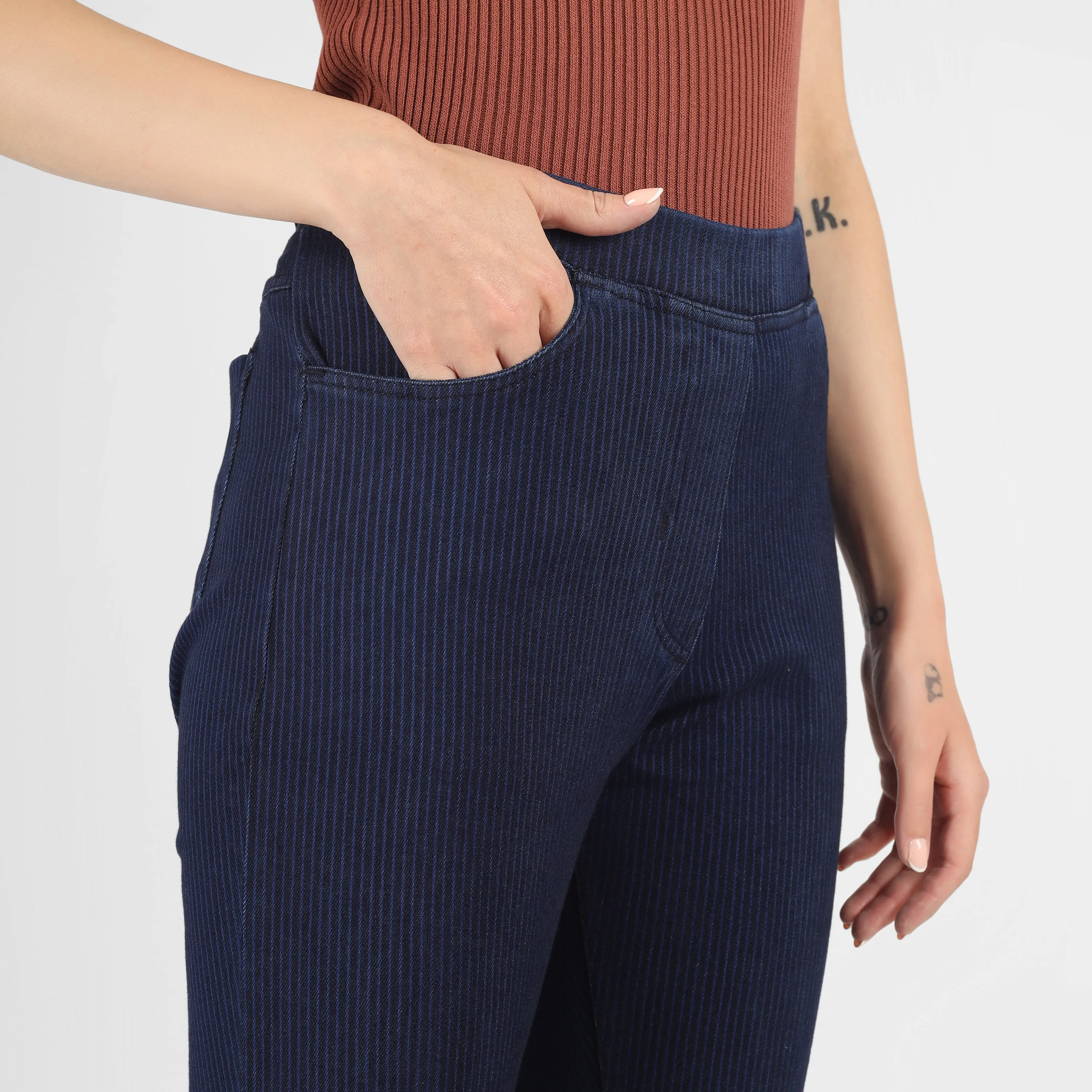 Denim Stripe Pants