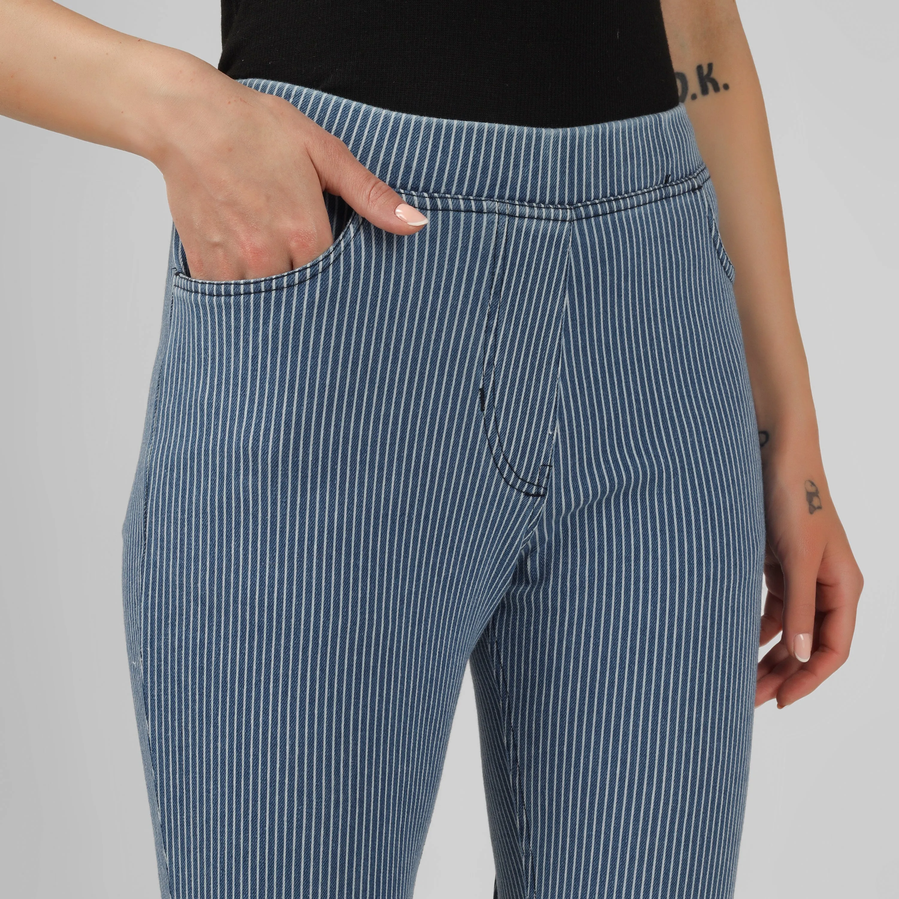 Denim Stripe Pants