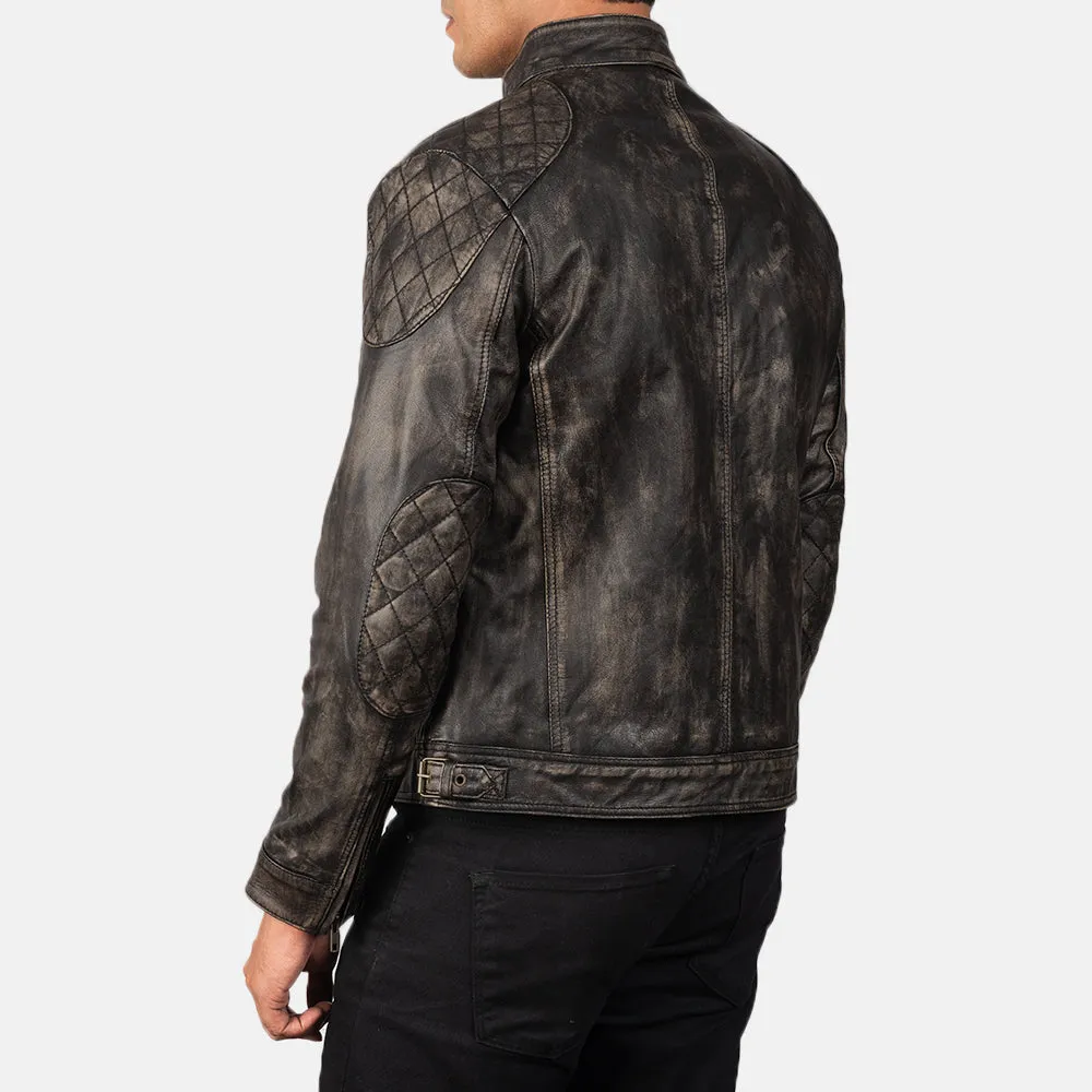 Distressed Brown Leather Jacket