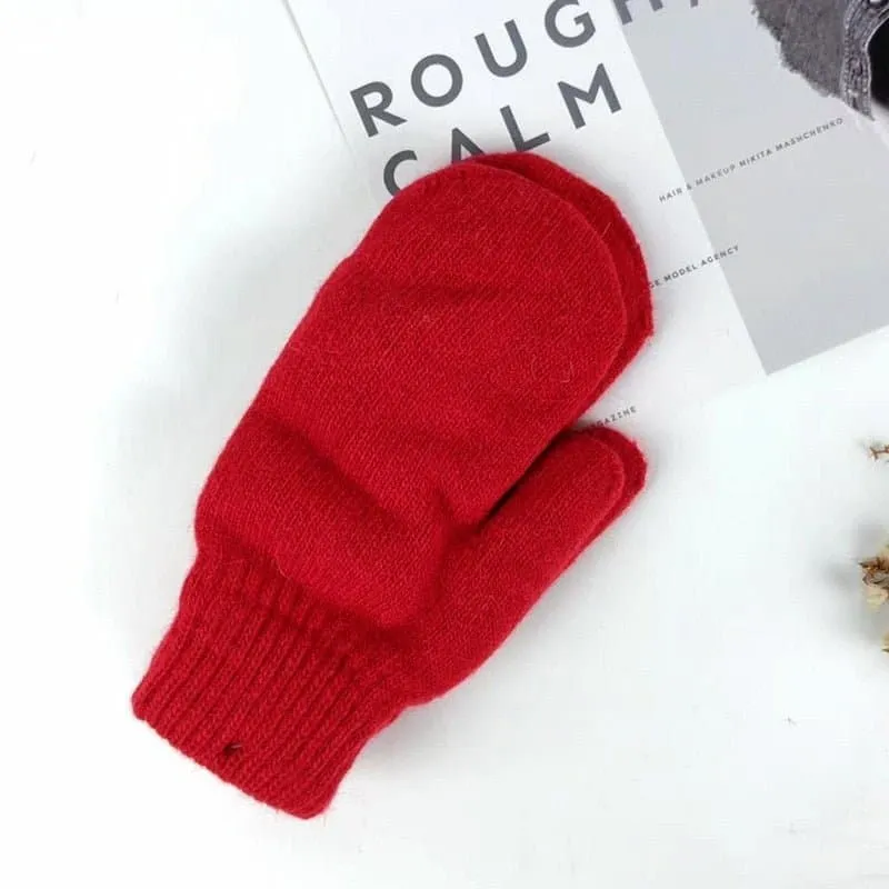 Double Layer Plush Mittens - Warm Winter Accessories for Cozy Hands