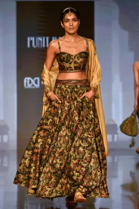 Dry Heena Green Printed Cape Set