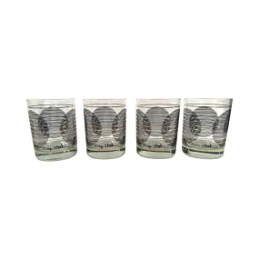 Edgar Watkins Signed Mid-Century Eclipse Double Old Fashion Glasses (Set of 4)