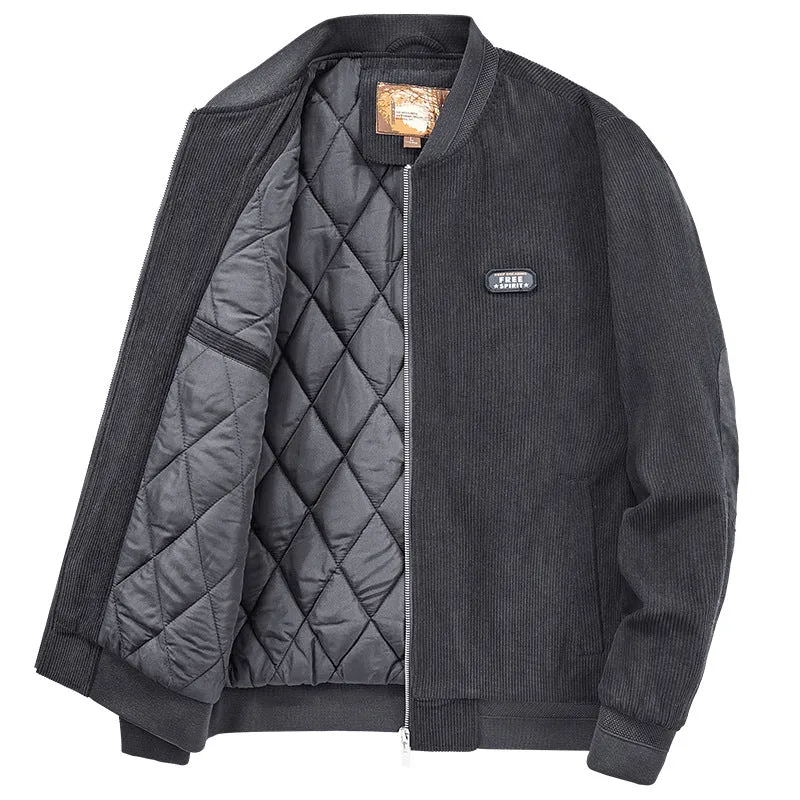 Elbow Patch Winter Jacket for Men: Cozy & Stylish