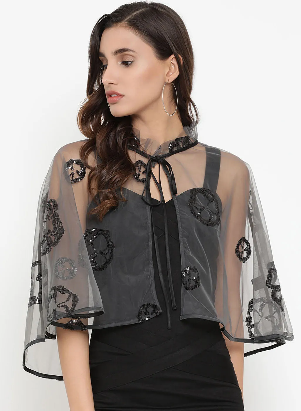 Embellished Motif Cape