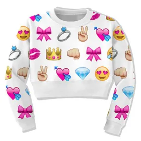 Emoji Crop Top Sweater