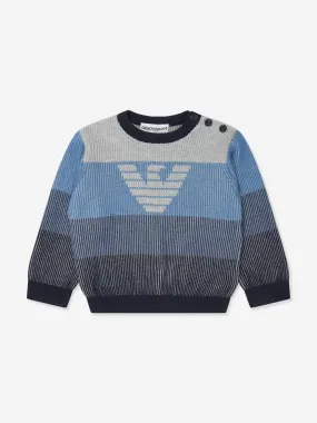 Emporio Armani Baby Boys Logo Jumper in Blue