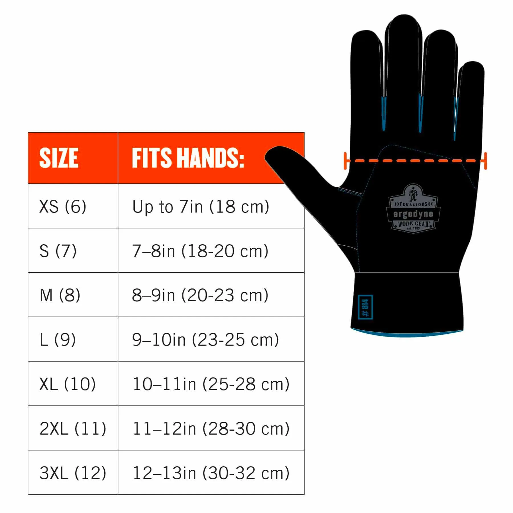 Ergodyne 17992 7551-CASE S Orange ANSI A5 Coated Waterproof CR Gloves 144-Pair