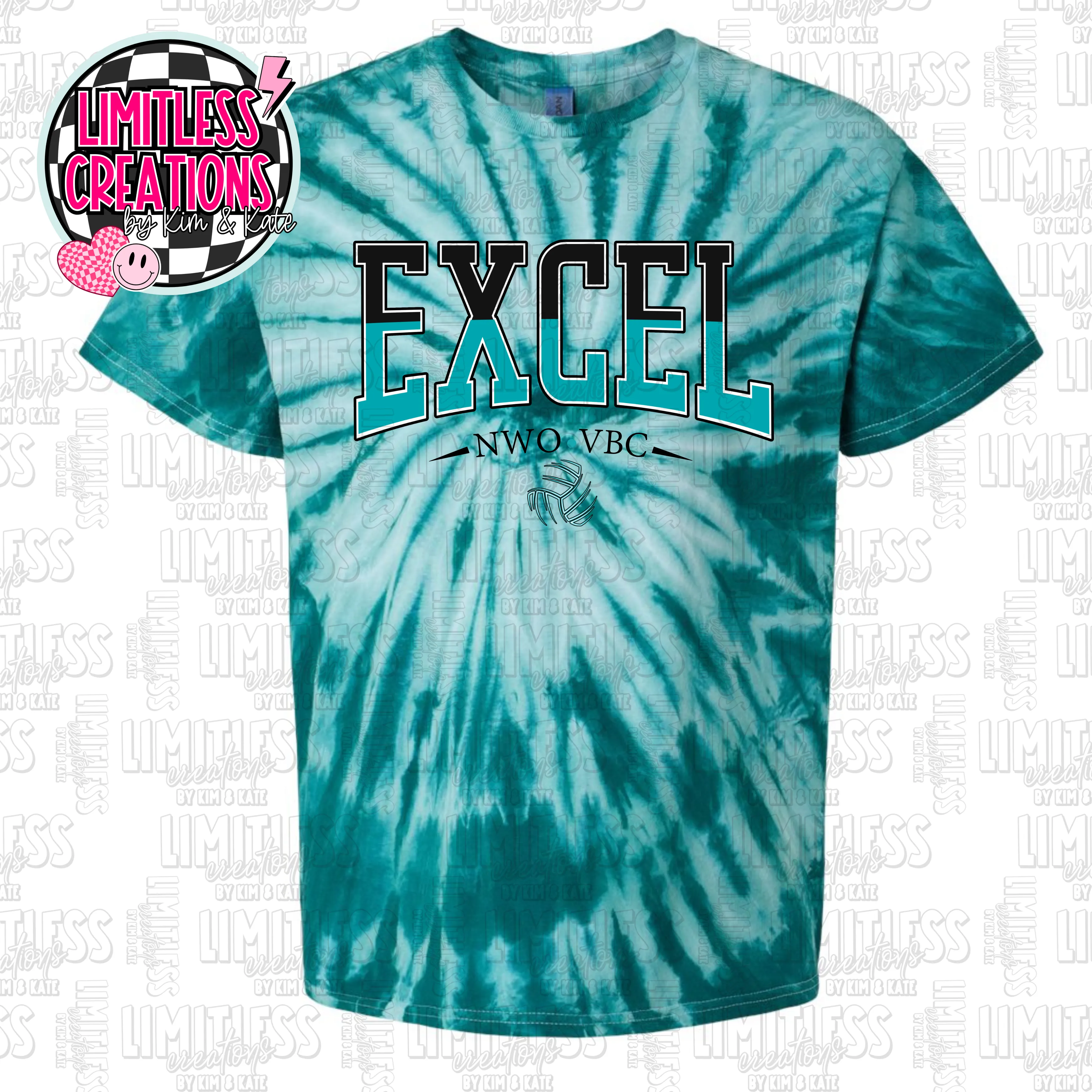 Excel Volleyball  Tie- Dyed graphic Shirt