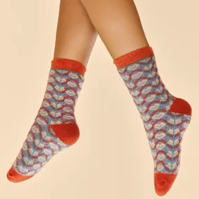 Fair Isle Cozy Socks by Powder UK - Teal