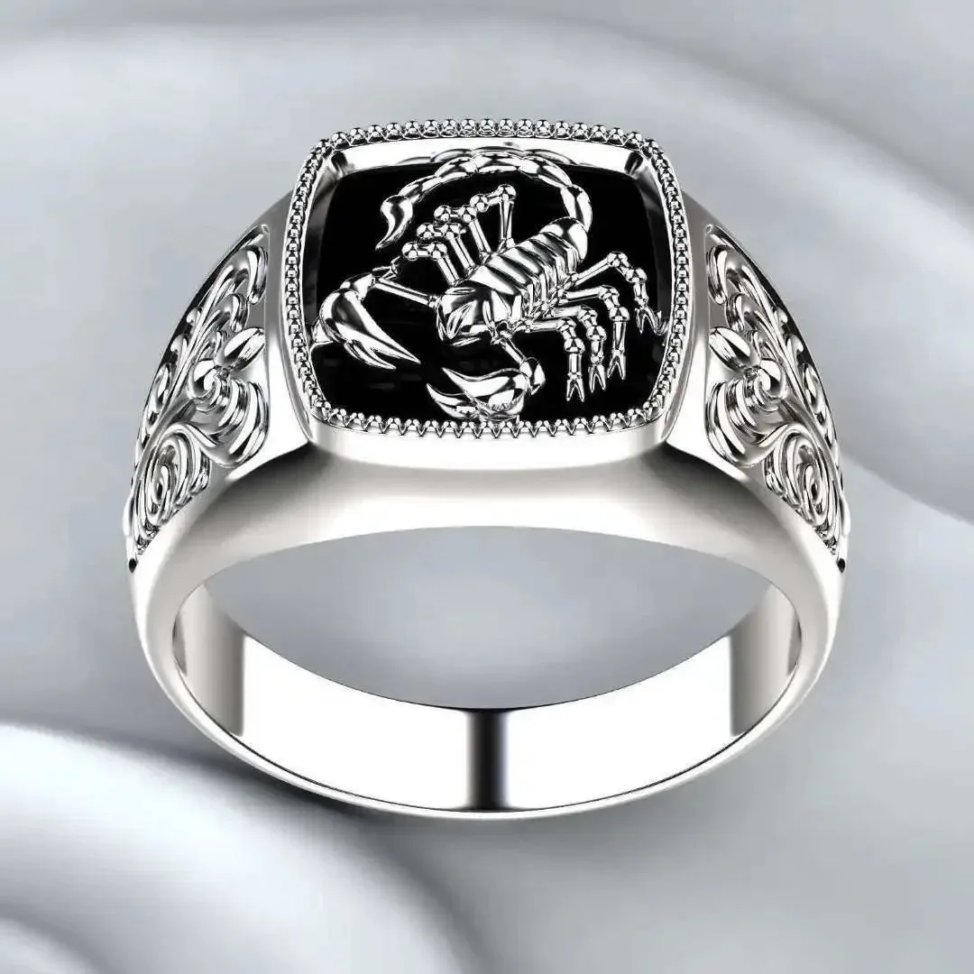 Fashion Milangirl Top-quality Gothic Punk  Scorpion Male Retro Ring for Man  Pattern Rings  Men Jewelry  Whole Sale