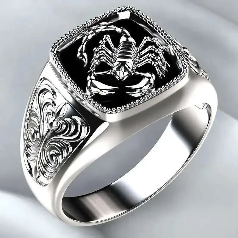 Fashion Milangirl Top-quality Gothic Punk  Scorpion Male Retro Ring for Man  Pattern Rings  Men Jewelry  Whole Sale