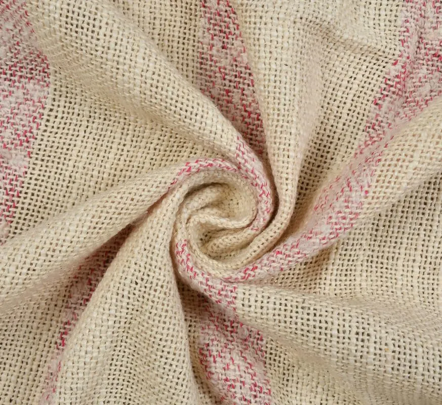 Fashion Throw 100% Cotton Handloom Throw Soft Blanket (FT_25) for Winter Warm Comforter/Throw | AC Blanket Sofa Couch Throw/Blanket_(125 x 150 Cms)_Beige/Pink