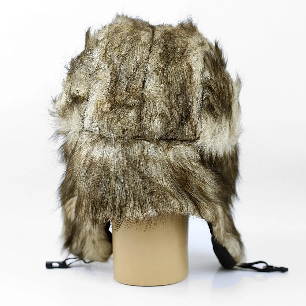 Faux Fur Ear Flap Russian Trapper Ushanka Bomber Hat