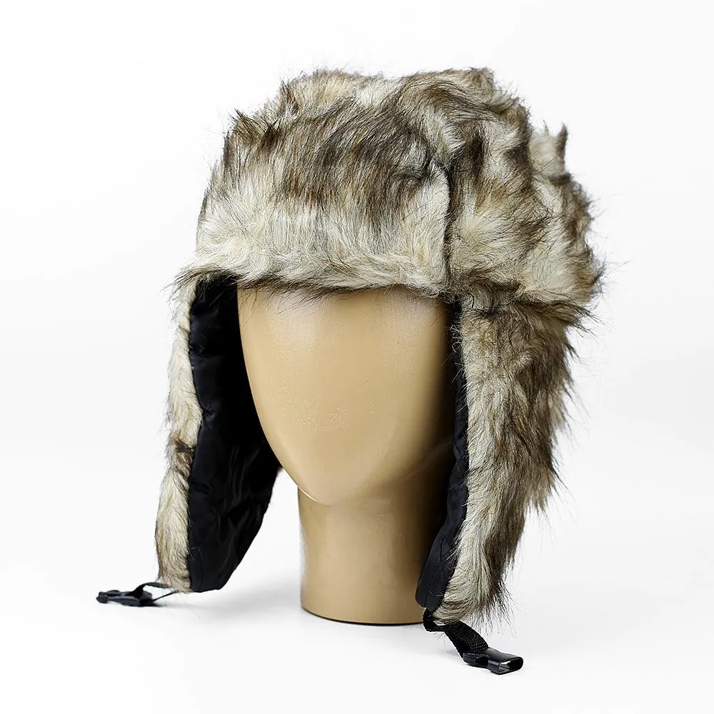 Faux Fur Ear Flap Russian Trapper Ushanka Bomber Hat