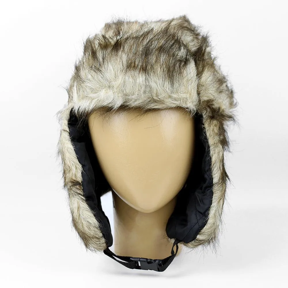 Faux Fur Ear Flap Russian Trapper Ushanka Bomber Hat