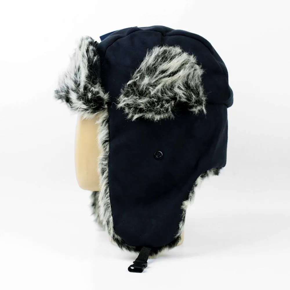 Faux Fur Ear Flap Russian Trapper Ushanka Bomber Hat