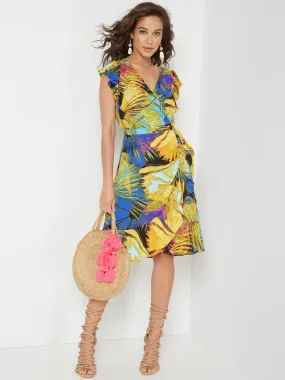 Firework-Print Wrap Dress