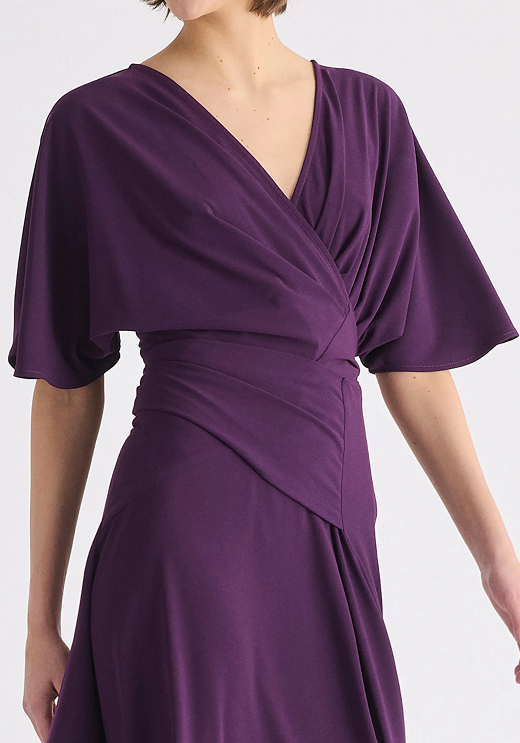 Flare Sleeves Maxi Wrap Dress