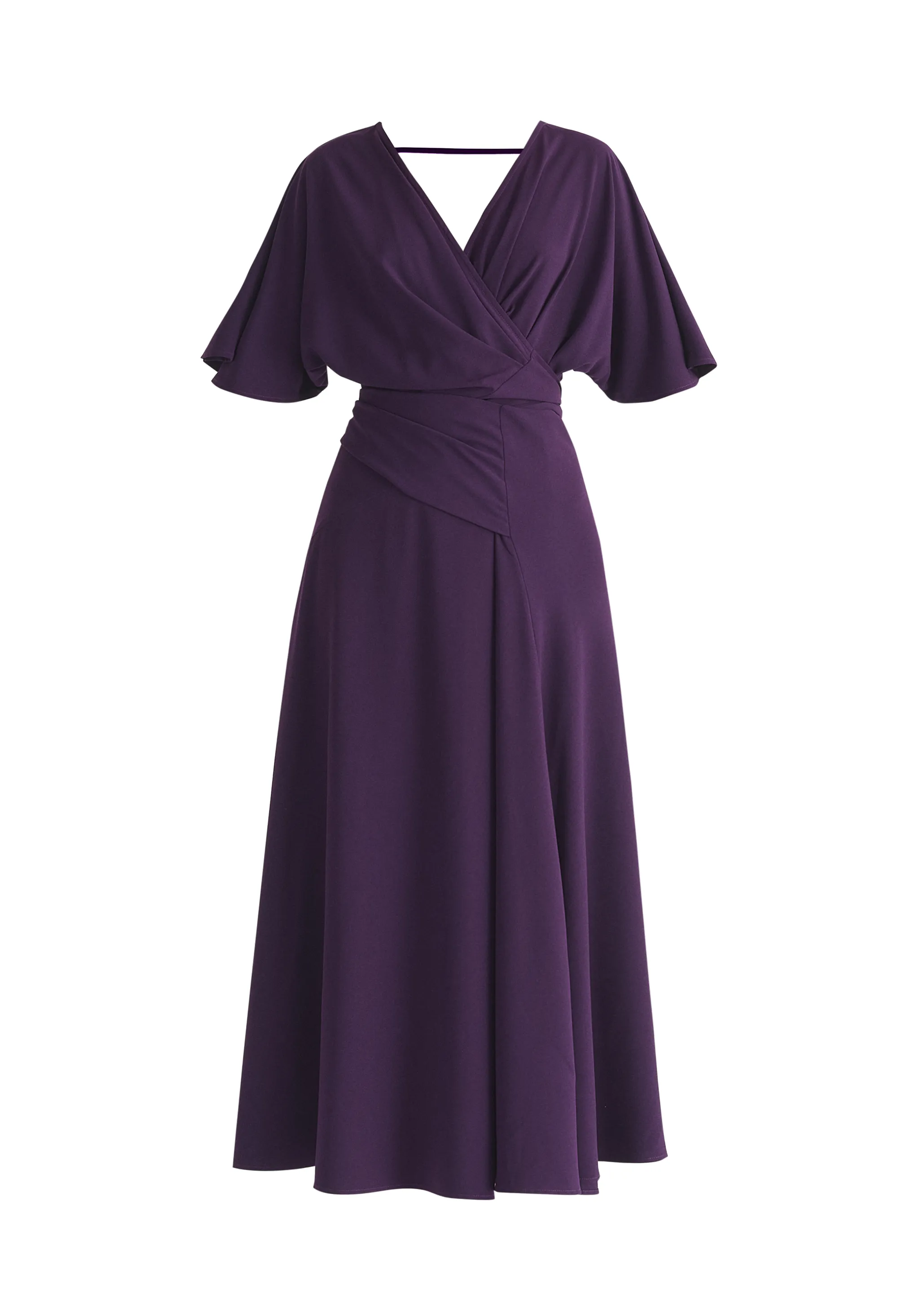 Flare Sleeves Maxi Wrap Dress