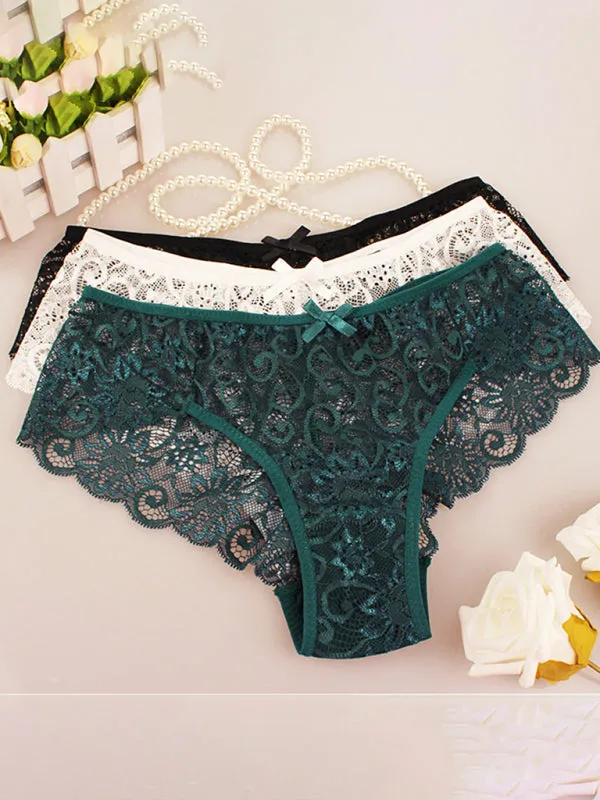 Floral Lace Underwear - Panty Briefs for Women