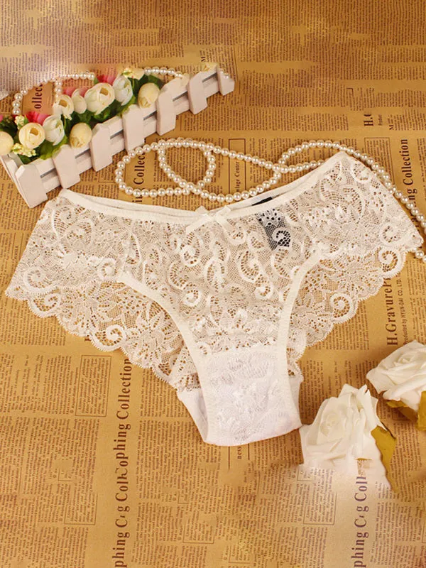 Floral Lace Underwear - Panty Briefs for Women