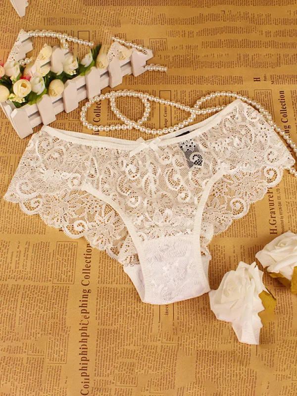 Floral Lace Underwear - Panty Briefs for Women