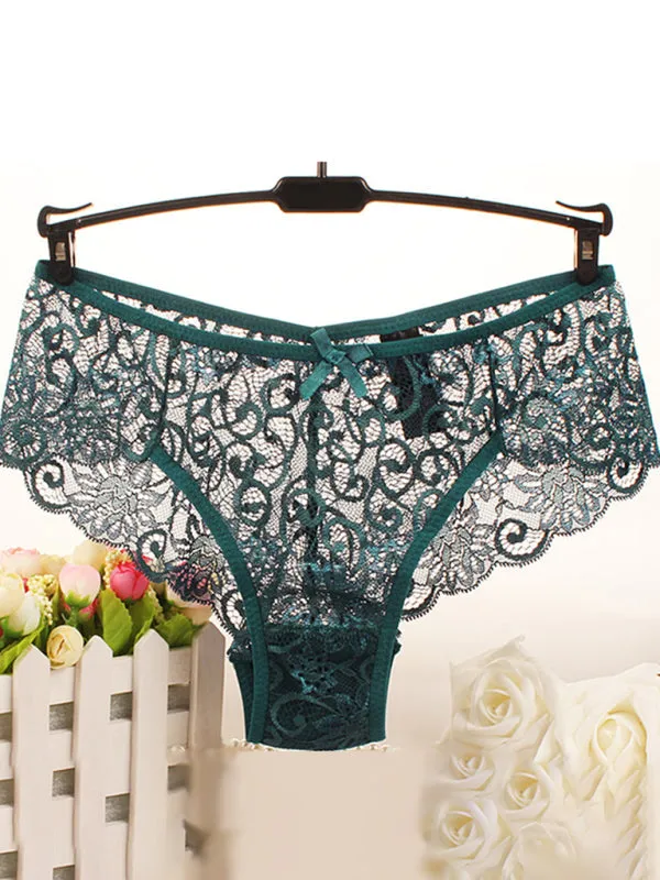 Floral Lace Underwear - Panty Briefs for Women