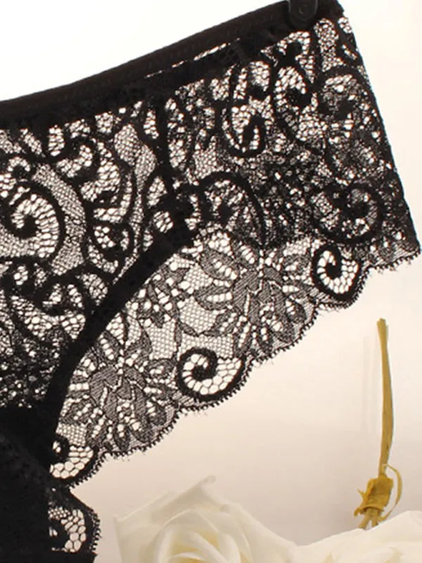 Floral Lace Underwear - Panty Briefs for Women