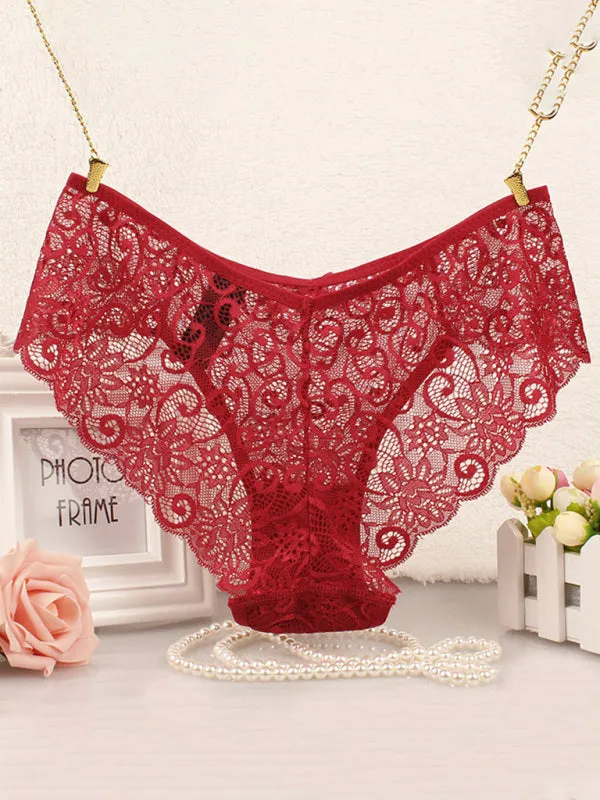 Floral Lace Underwear - Panty Briefs for Women