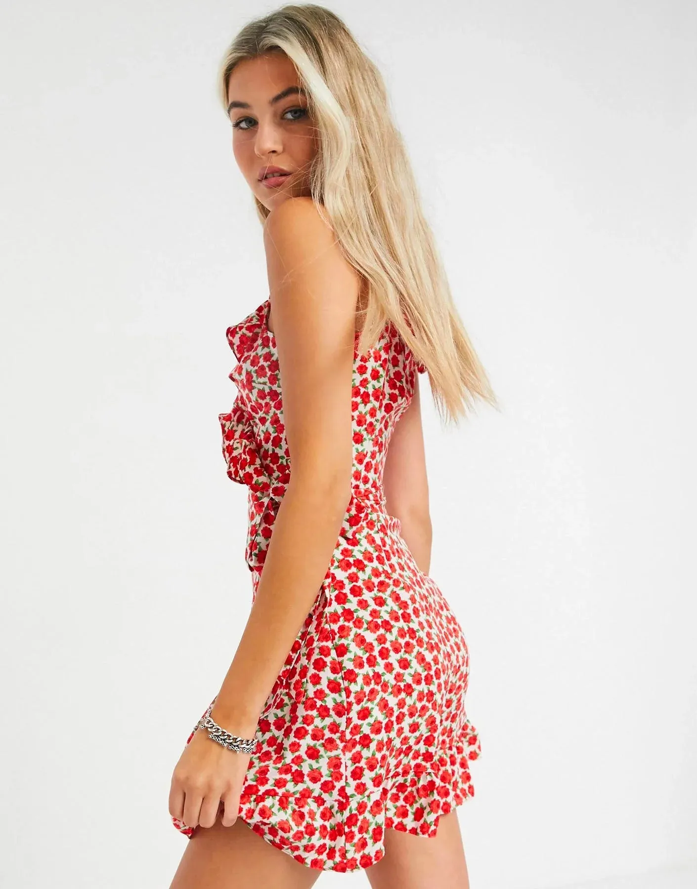 Floral Ruffle Slip Dress