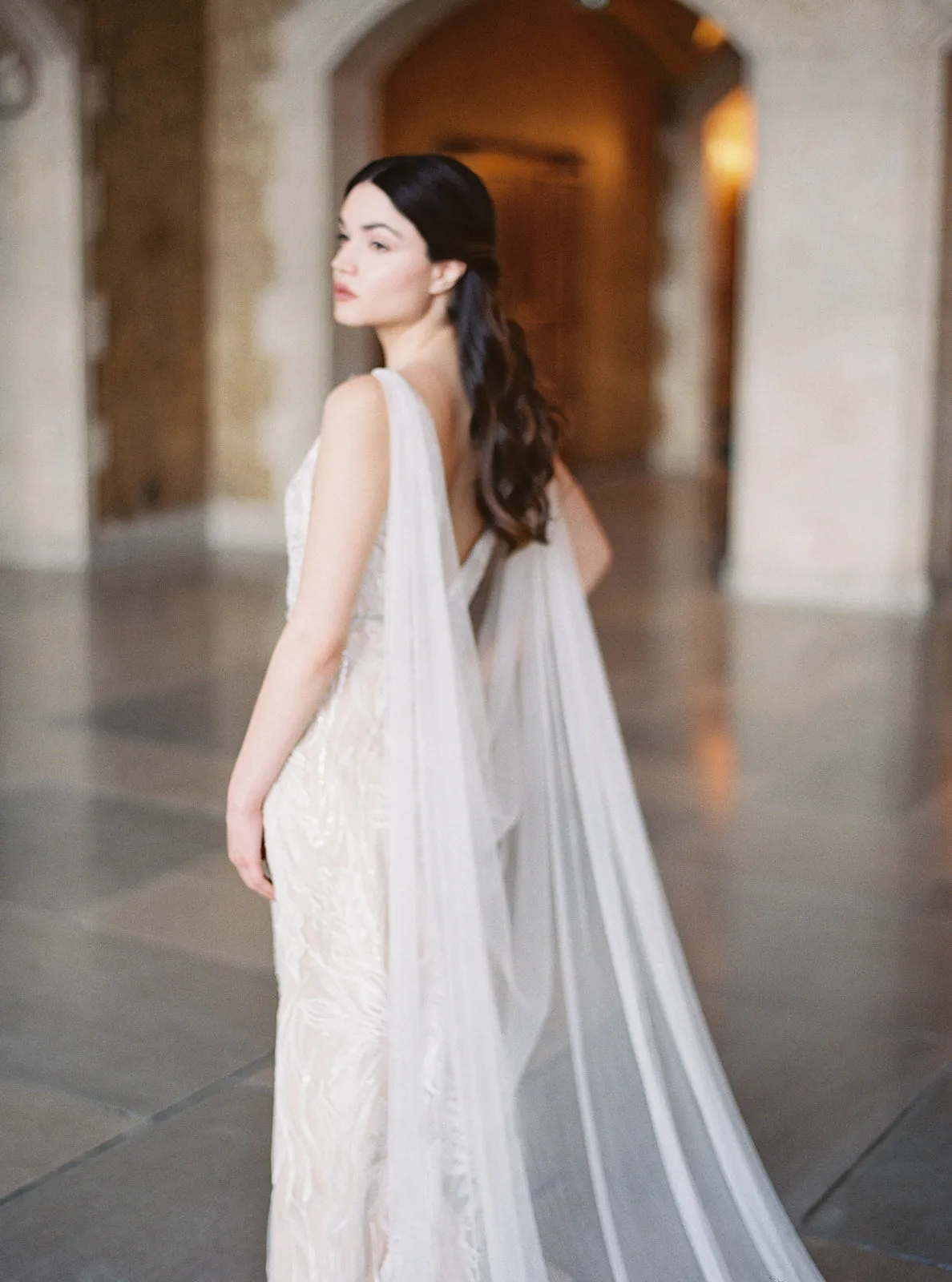 FLORENCE | French Silk Tulle Bridal Cape