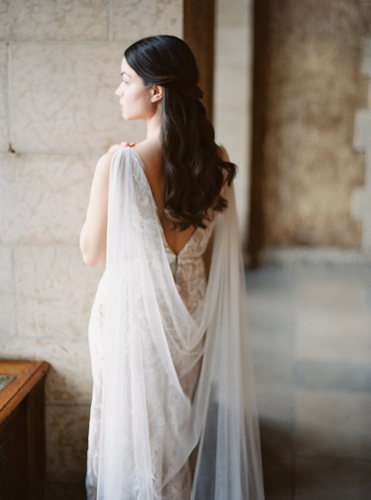 FLORENCE | French Silk Tulle Bridal Cape