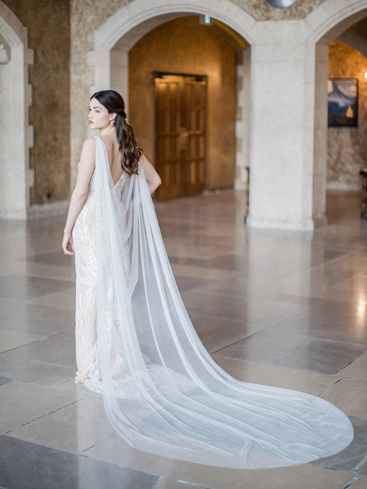 FLORENCE | French Silk Tulle Bridal Cape