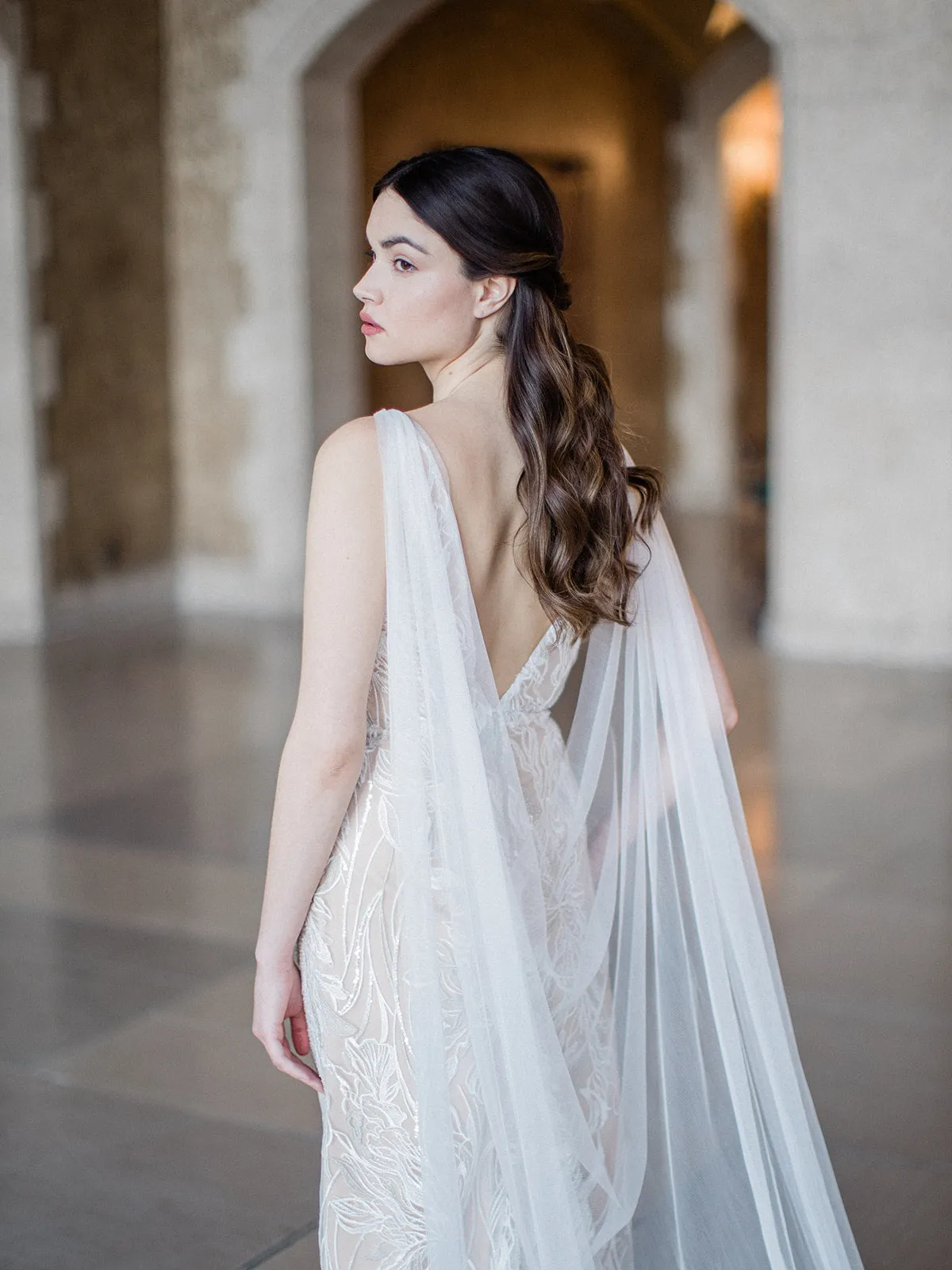 FLORENCE | French Silk Tulle Bridal Cape