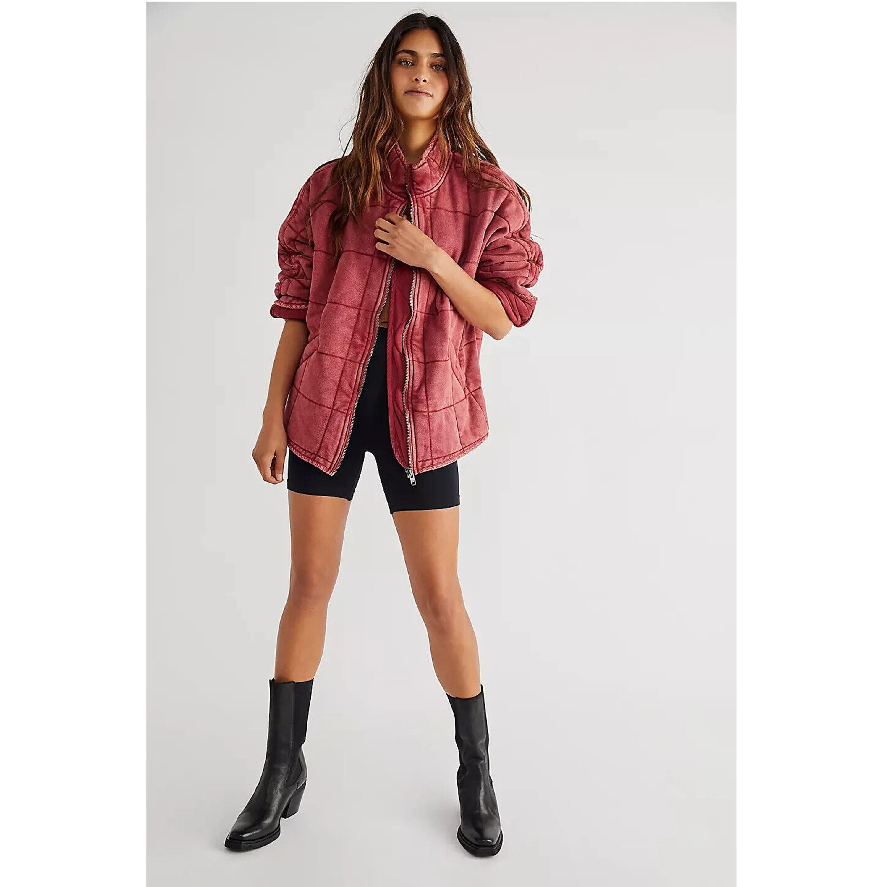 Free People Dolman Quilted Knit Jacket Top