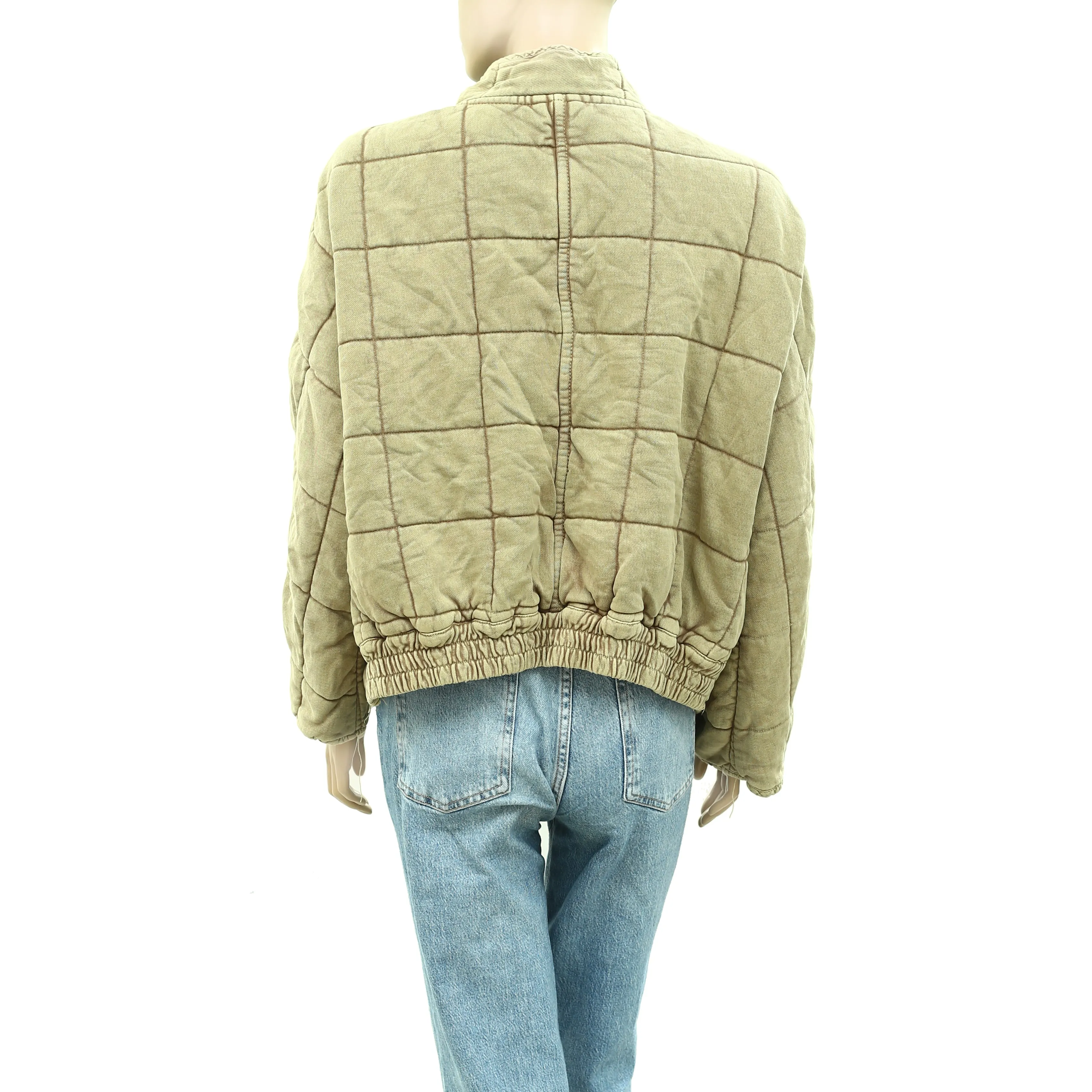 Free People Dolman Quilted Knit Jacket Top